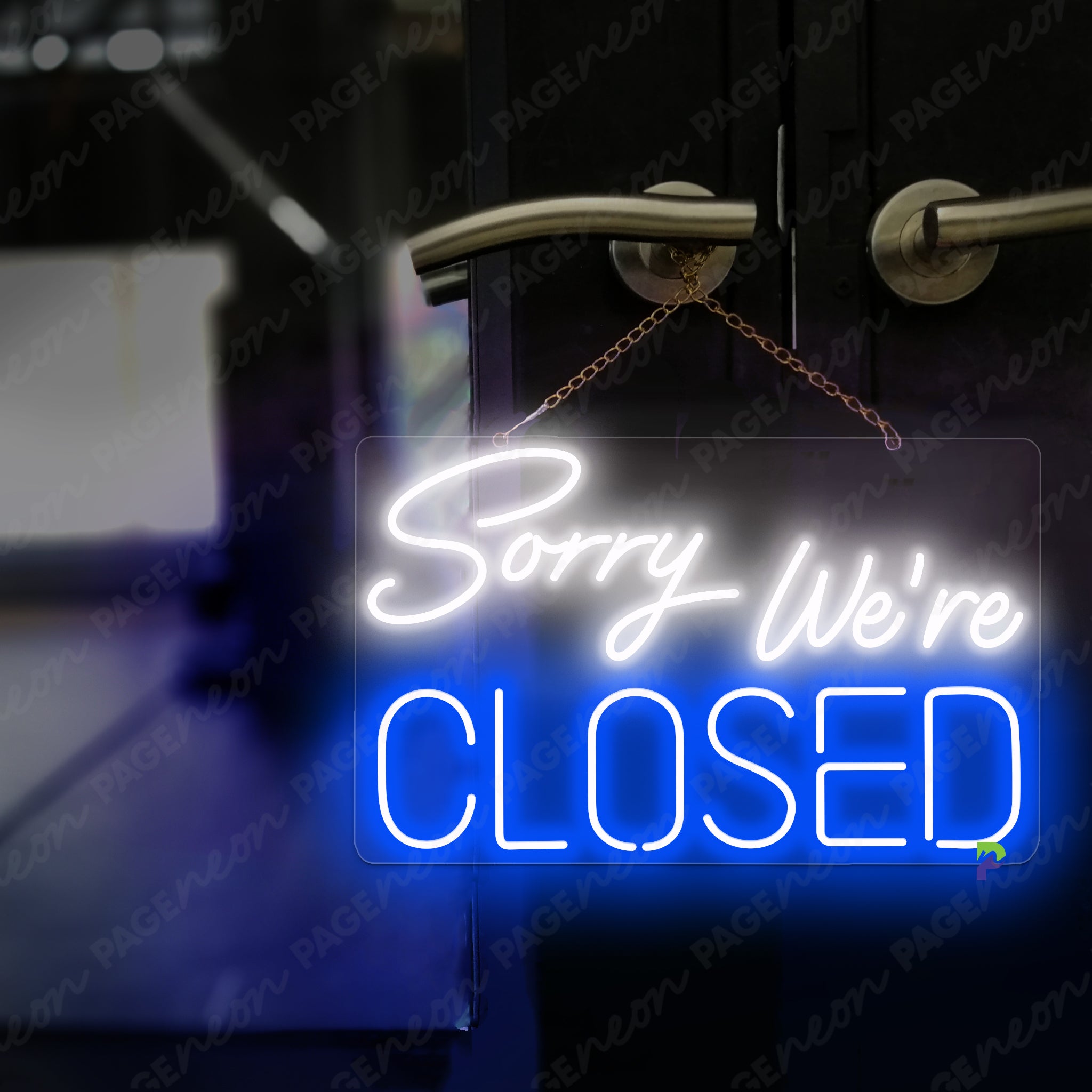 Closed Neon Sign Business Led Sign Blue