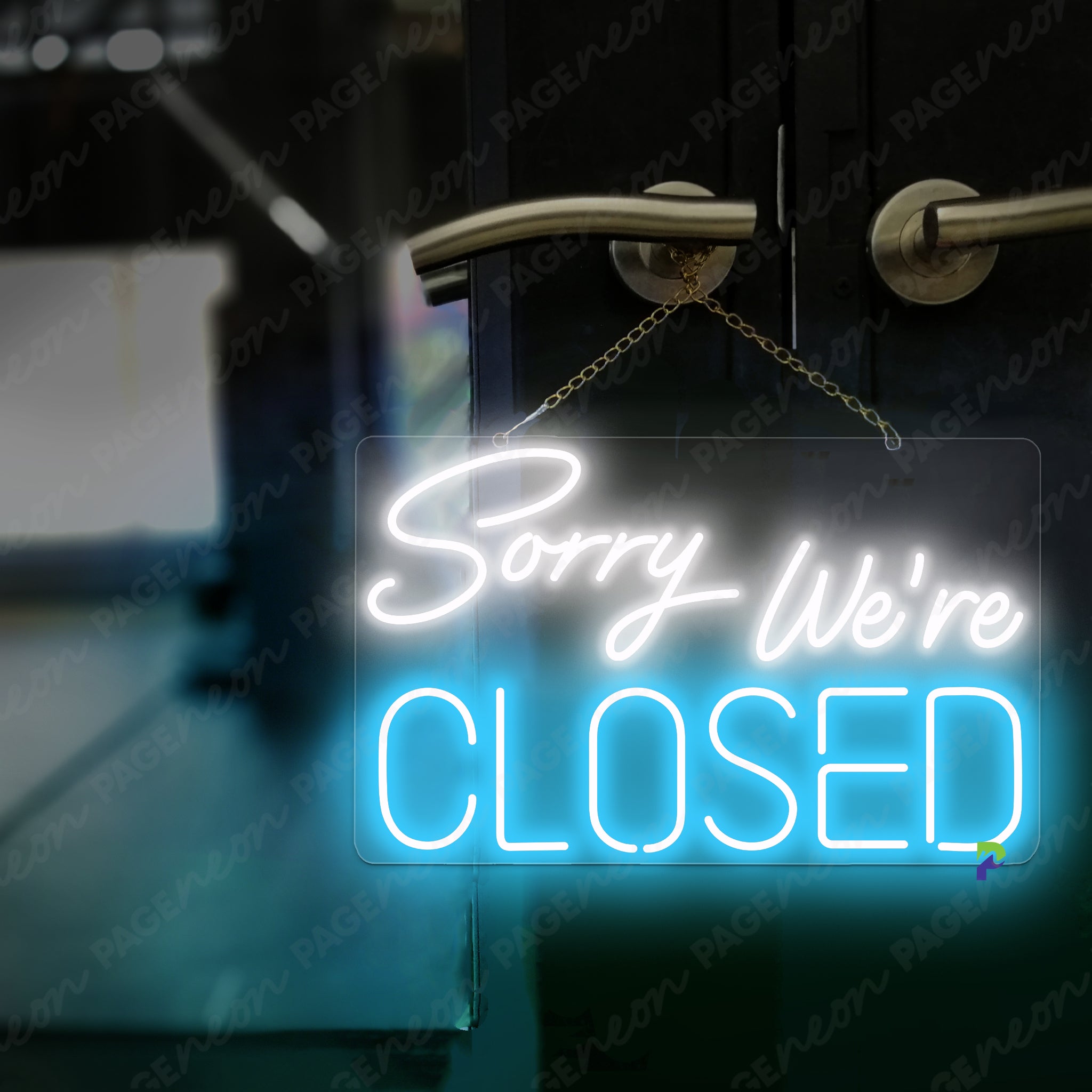 Closed Neon Sign Business Led Sign Light Blue