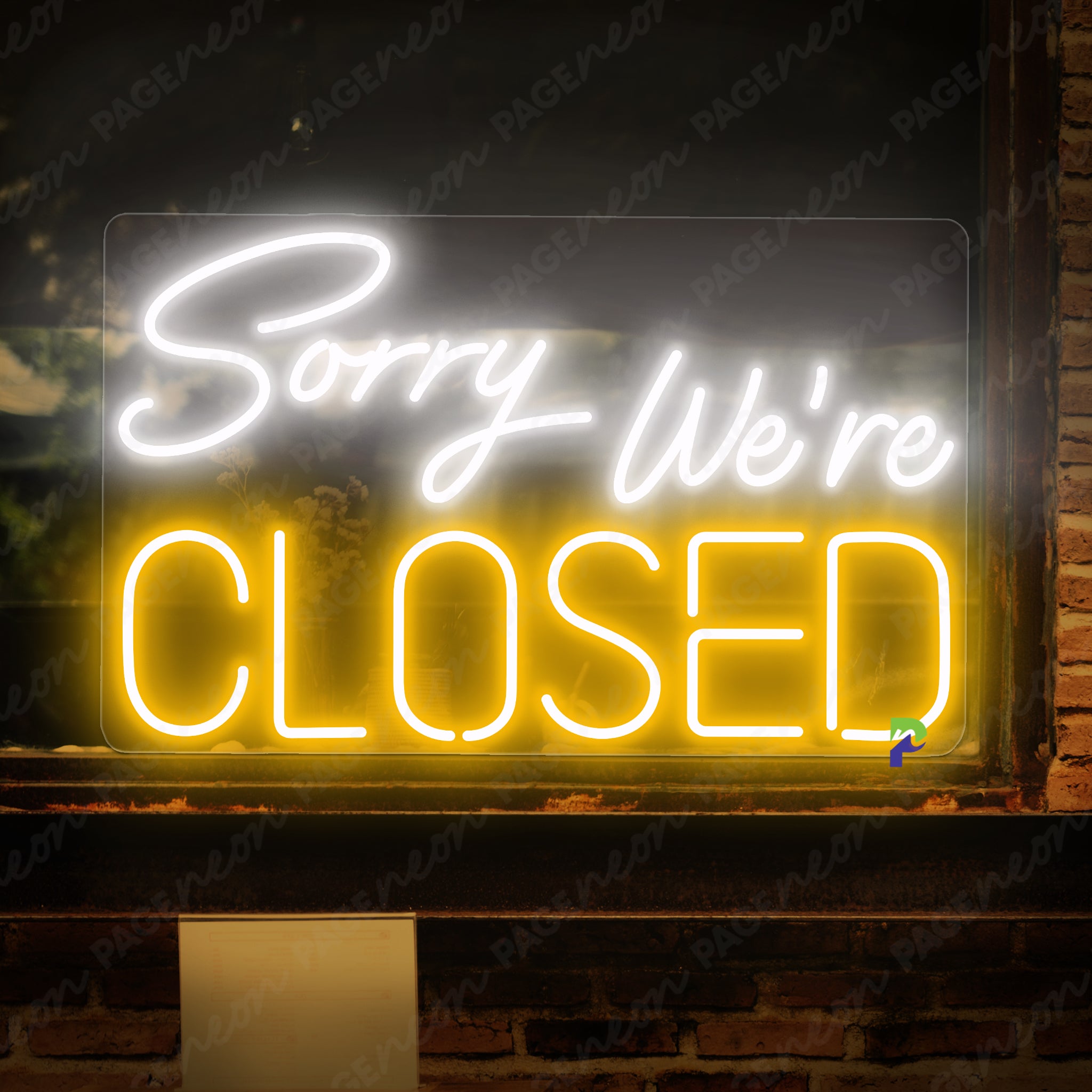 Closed Neon Sign Business Led Sign Orange Yellow