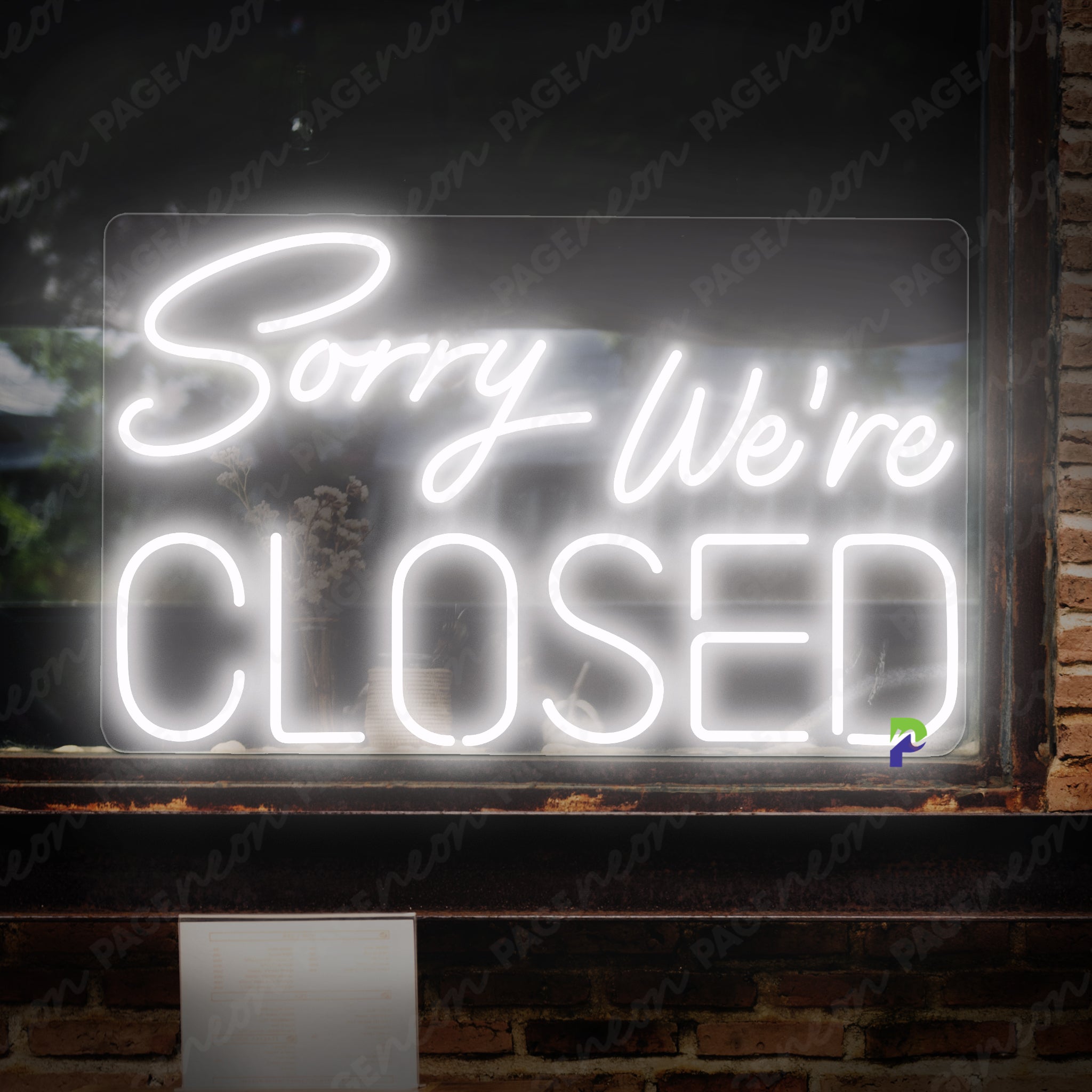 Closed Neon Sign Business Led Sign white