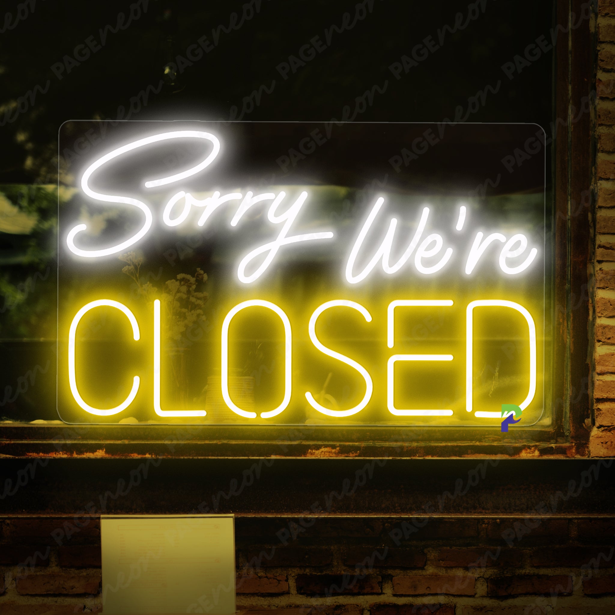 Closed Neon Sign Business Led Sign Yellow
