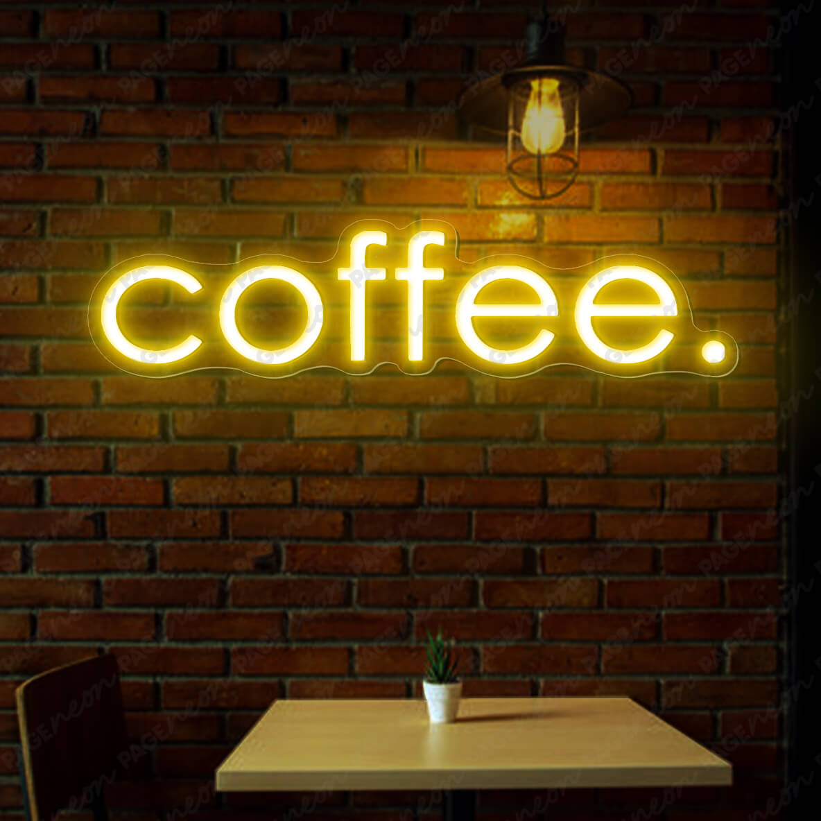 Coffee Neon Sign Led Light Yellow