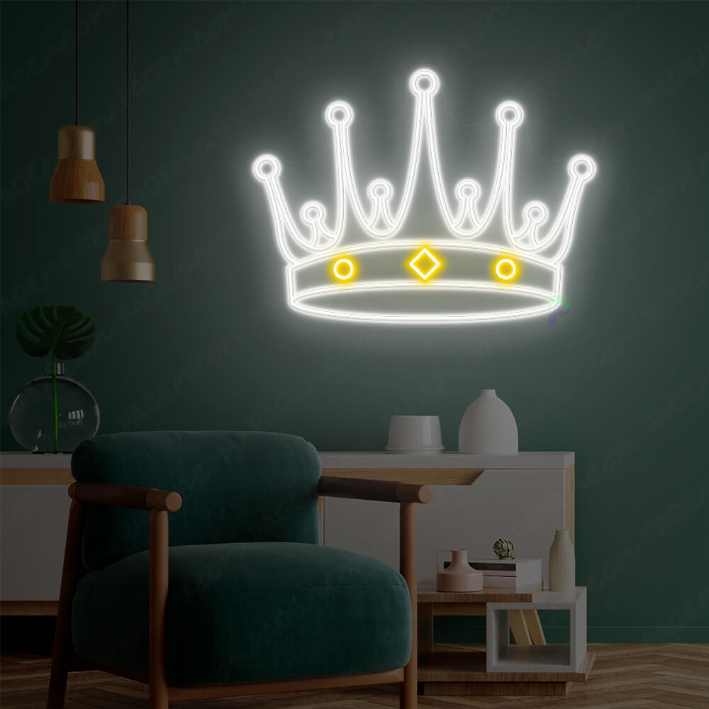 Crown Neon Sign Aesthetic Led Light White