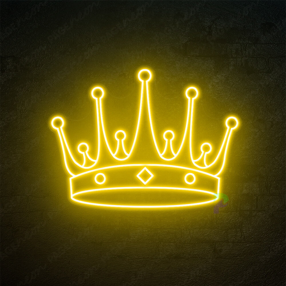 Crown Neon Sign Yellow Aesthetic Led Light