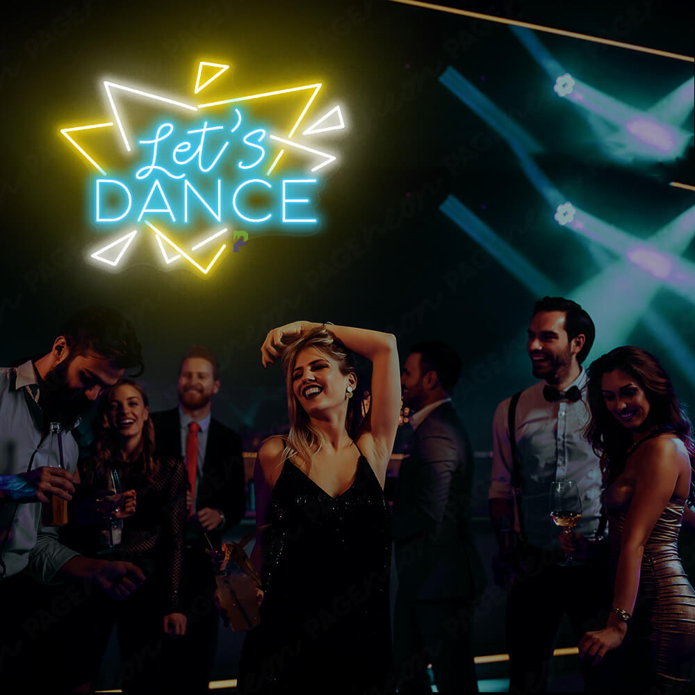 Dance Neon Sign Let's Dance Led Light for Party LightBlue