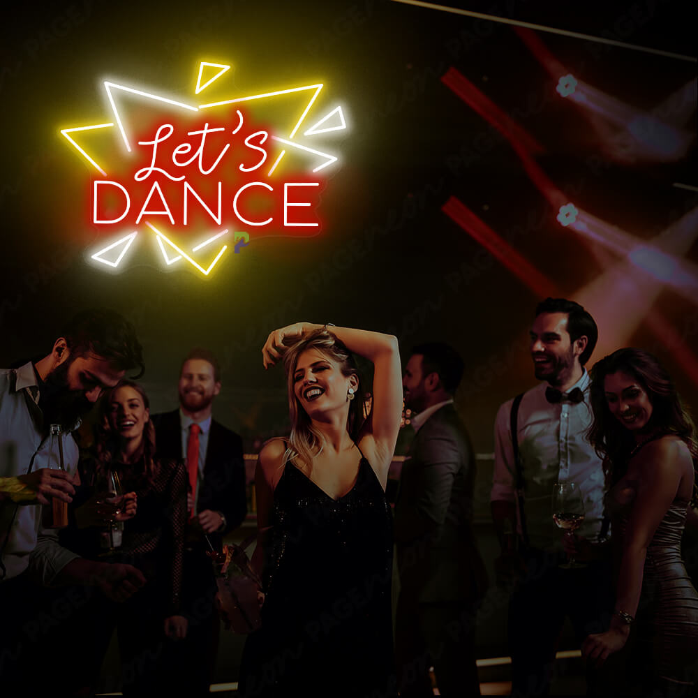 Dance Neon Sign Let's Dance Led Light for Party Red