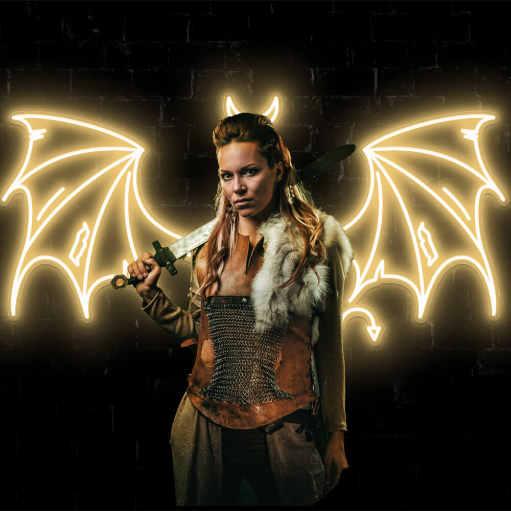 Devil Neon Sign Wings Led Light