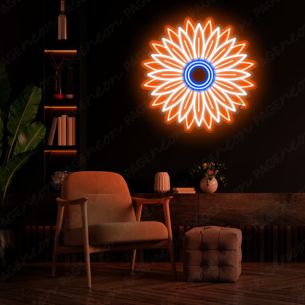 Flower Neon Sign Sunflower Neon Light Beige