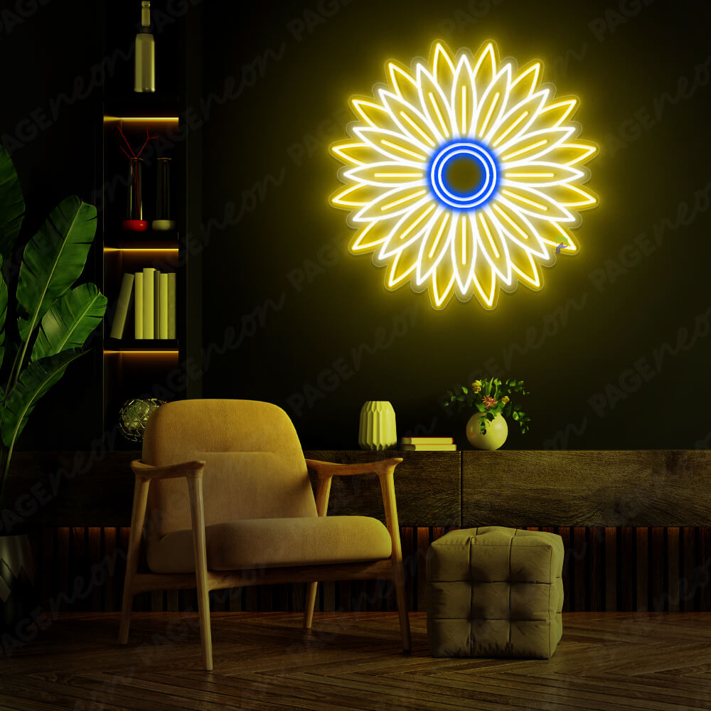 Flower Neon Sign Sunflower Neon Light Khaki