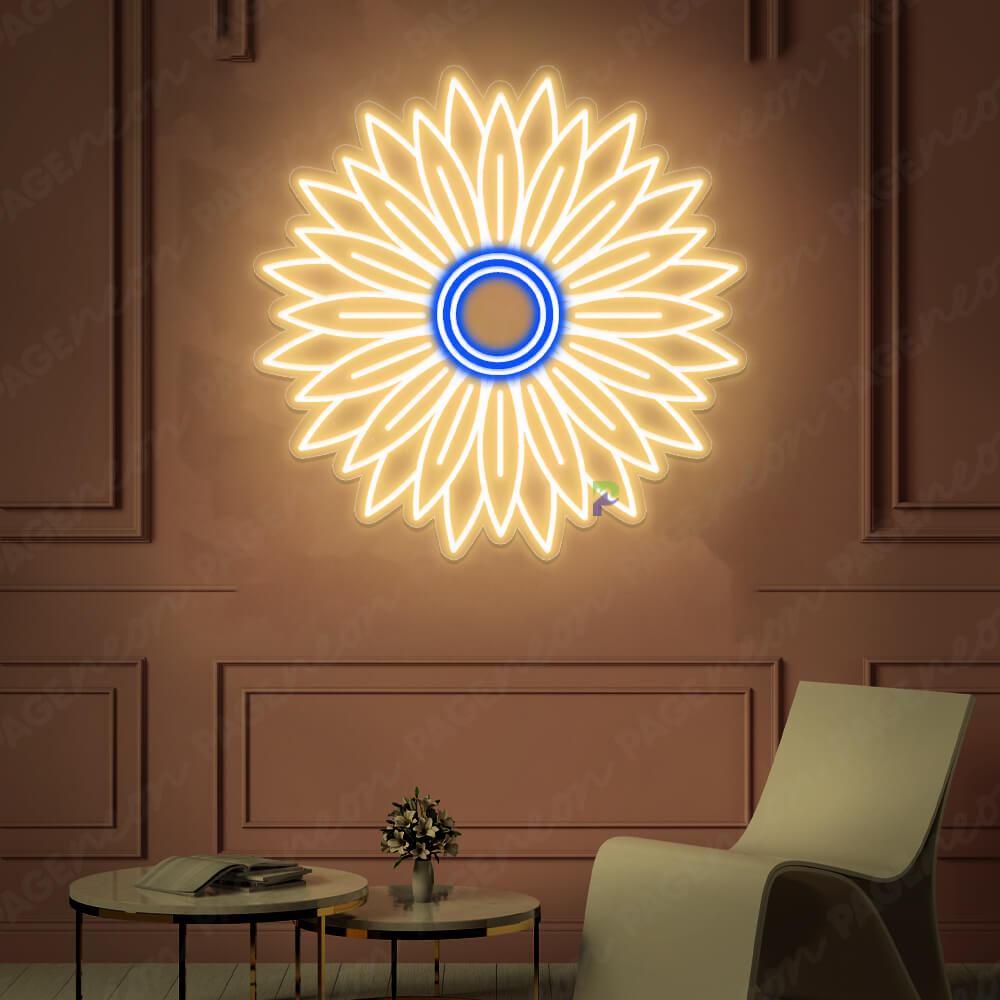 Flower Neon Sign Sunflower Neon Light LightYellow