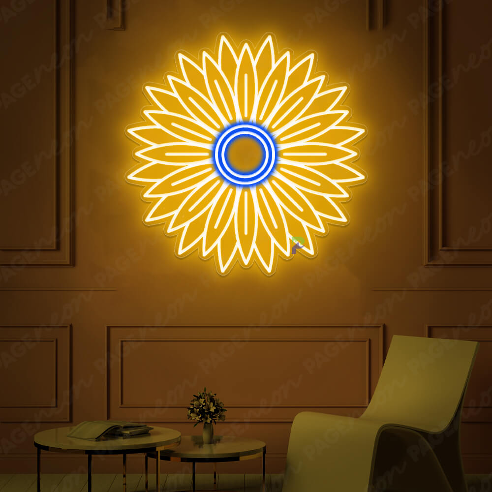 Flower Neon Sign Sunflower Neon Light OrangYellow