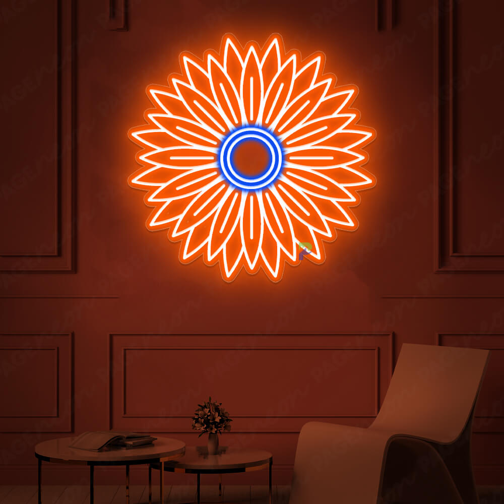 Flower Neon Sign Sunflower Neon Light Orange