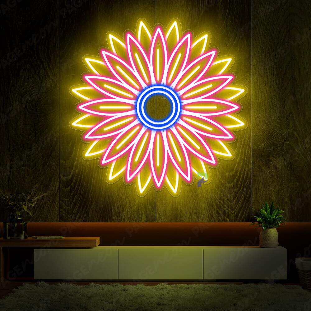 Flower Neon Sign Sunflower Neon Light Pink