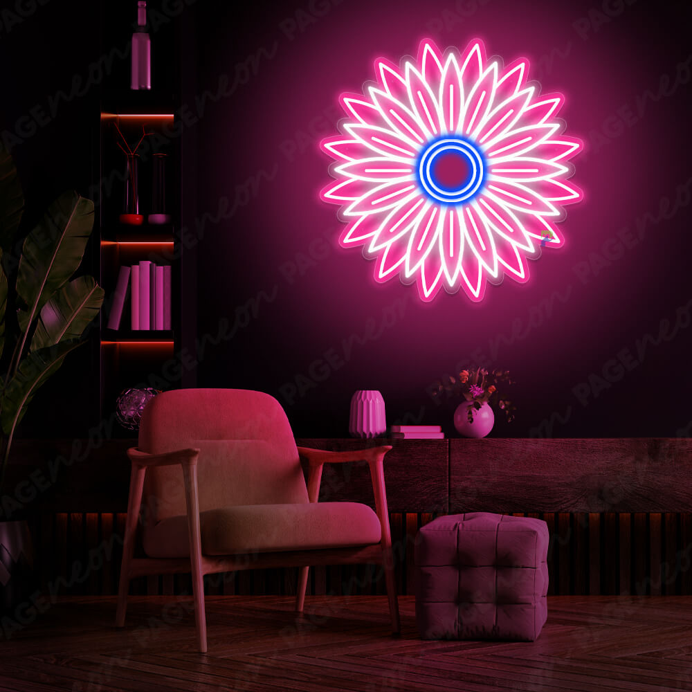 Flower Neon Sign Sunflower Neon Light White
