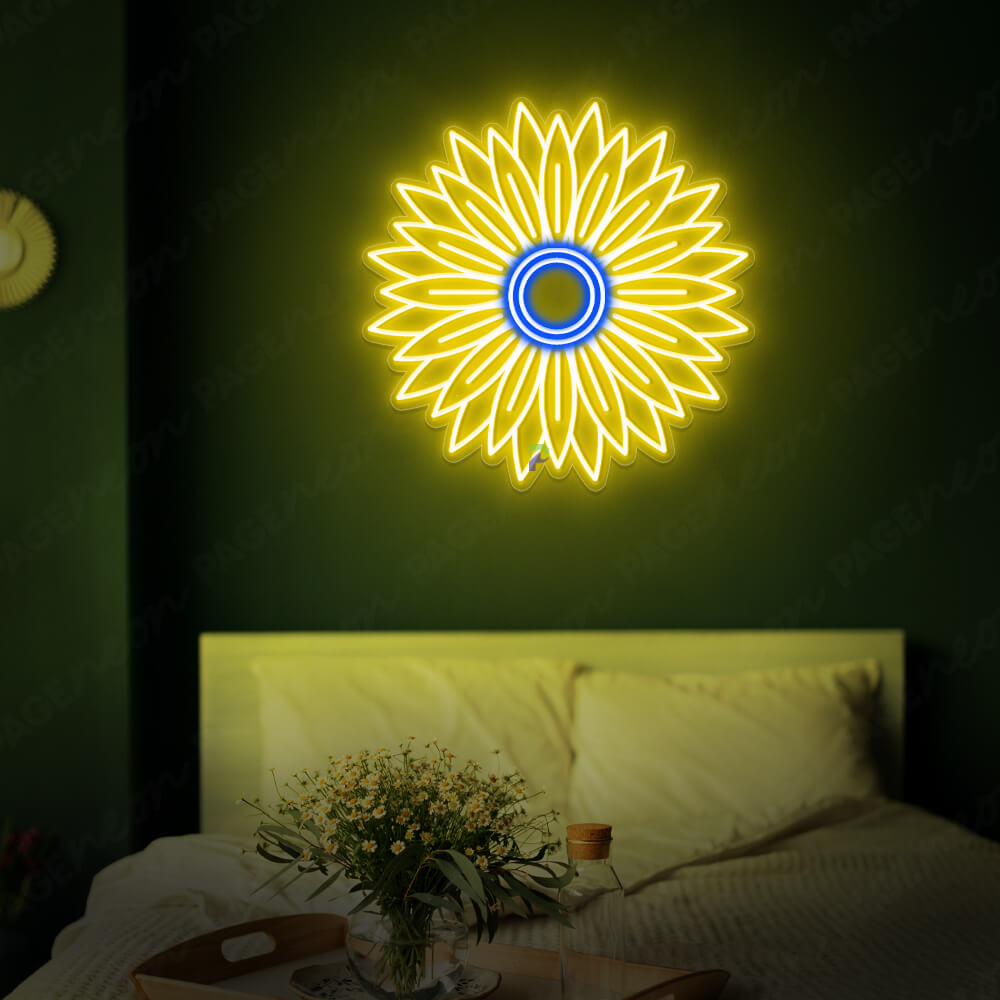 Flower Neon Sign Sunflower Neon Light Yellow