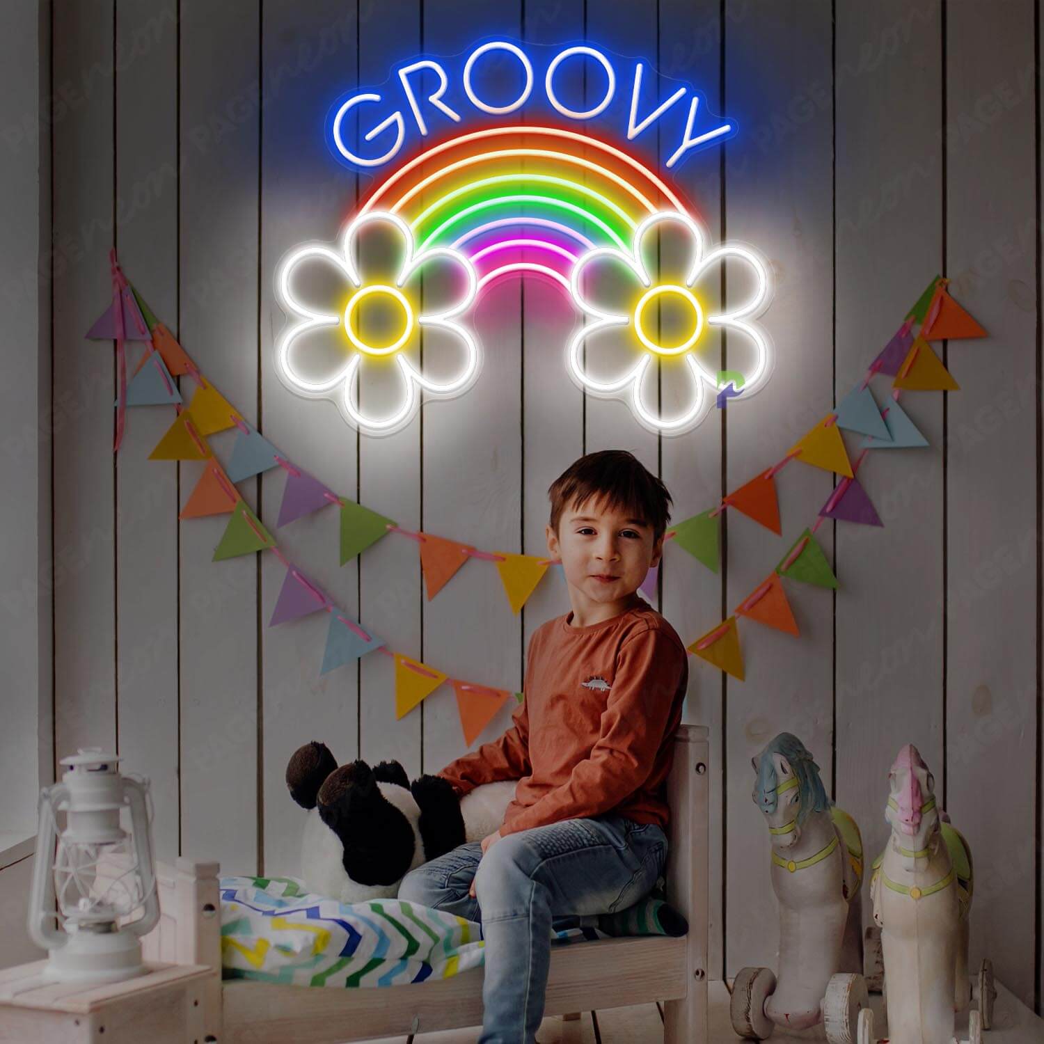 Groovy Neon Sign Blue Led Light