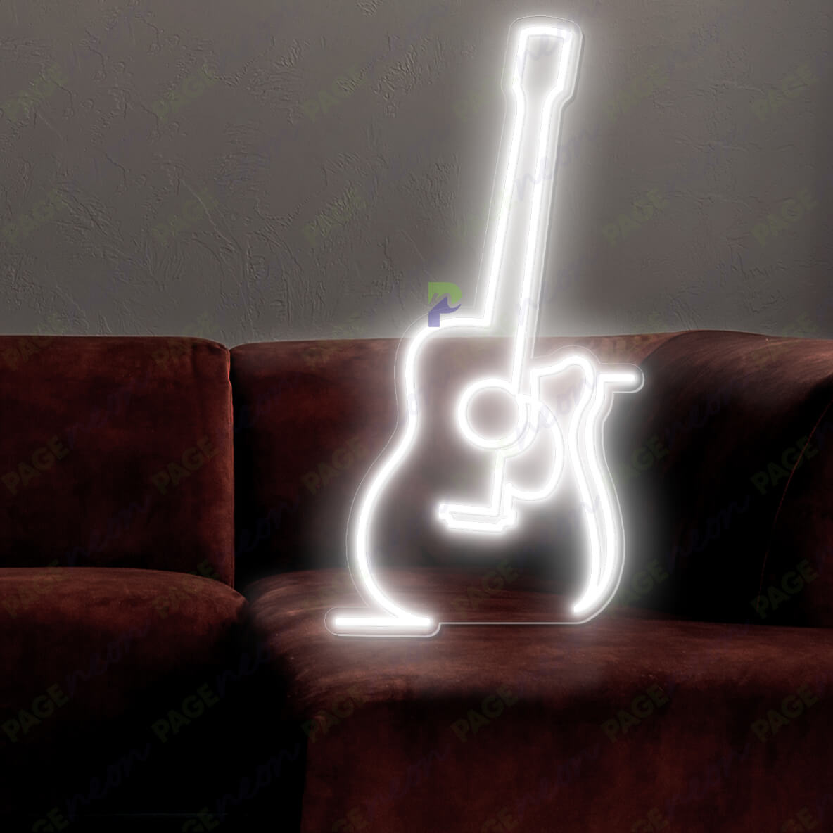 Guitar Neon Sign Music Neon Lights White
