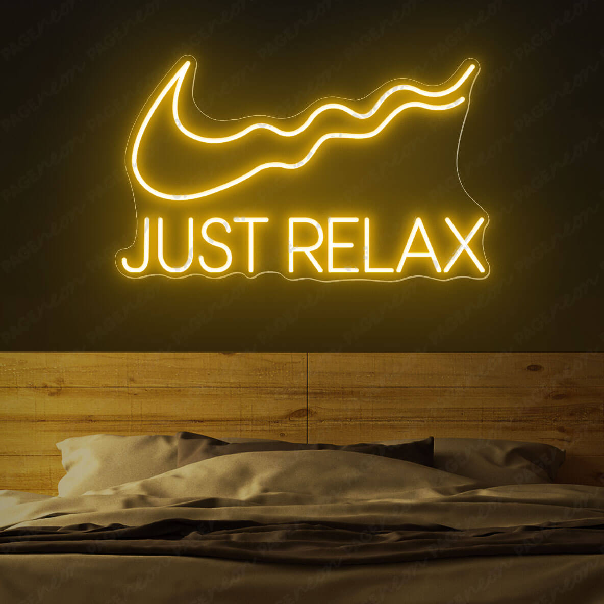 Just Relax Neon Sign Led Light Orange Yellow