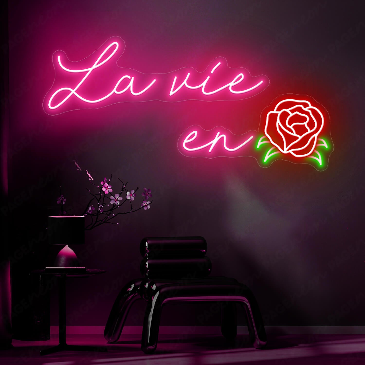 La Vie En Rose Neon Sign Pink
