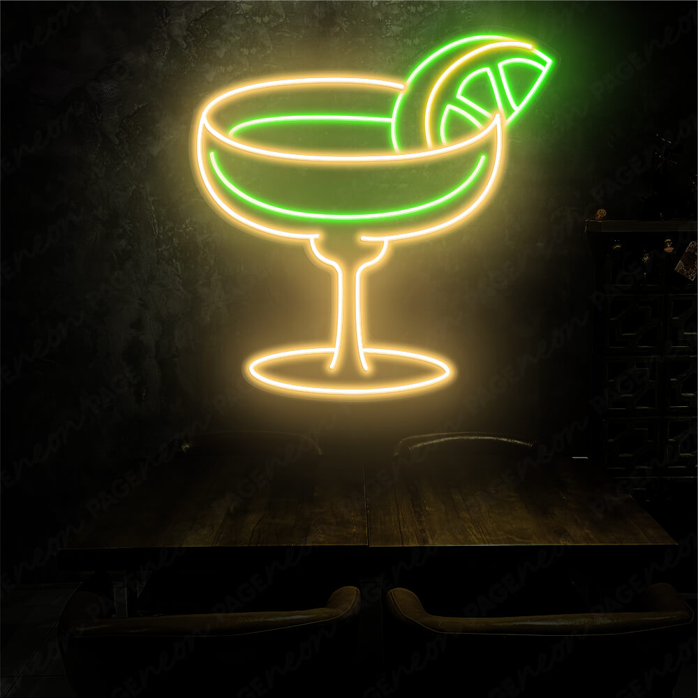 Margarita Neon Sign Bar Neon Light Gold Yellow
