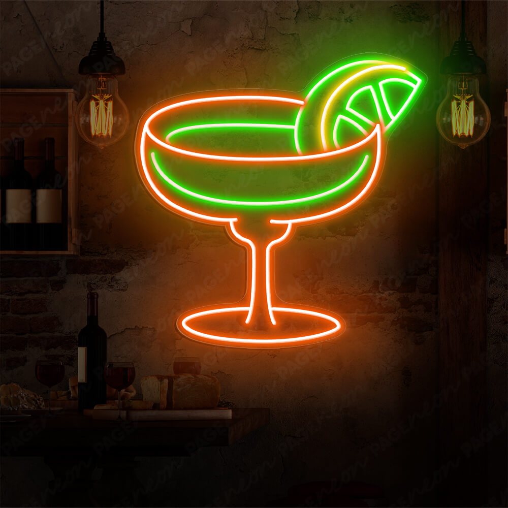 Margarita Neon Sign Bar Neon Light Orange