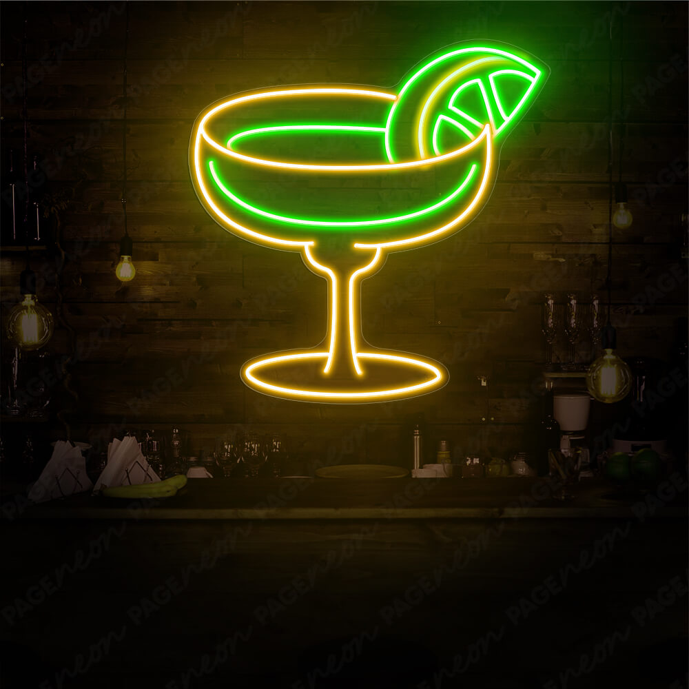 Margarita Neon Sign Bar Neon Light Orange Yellow