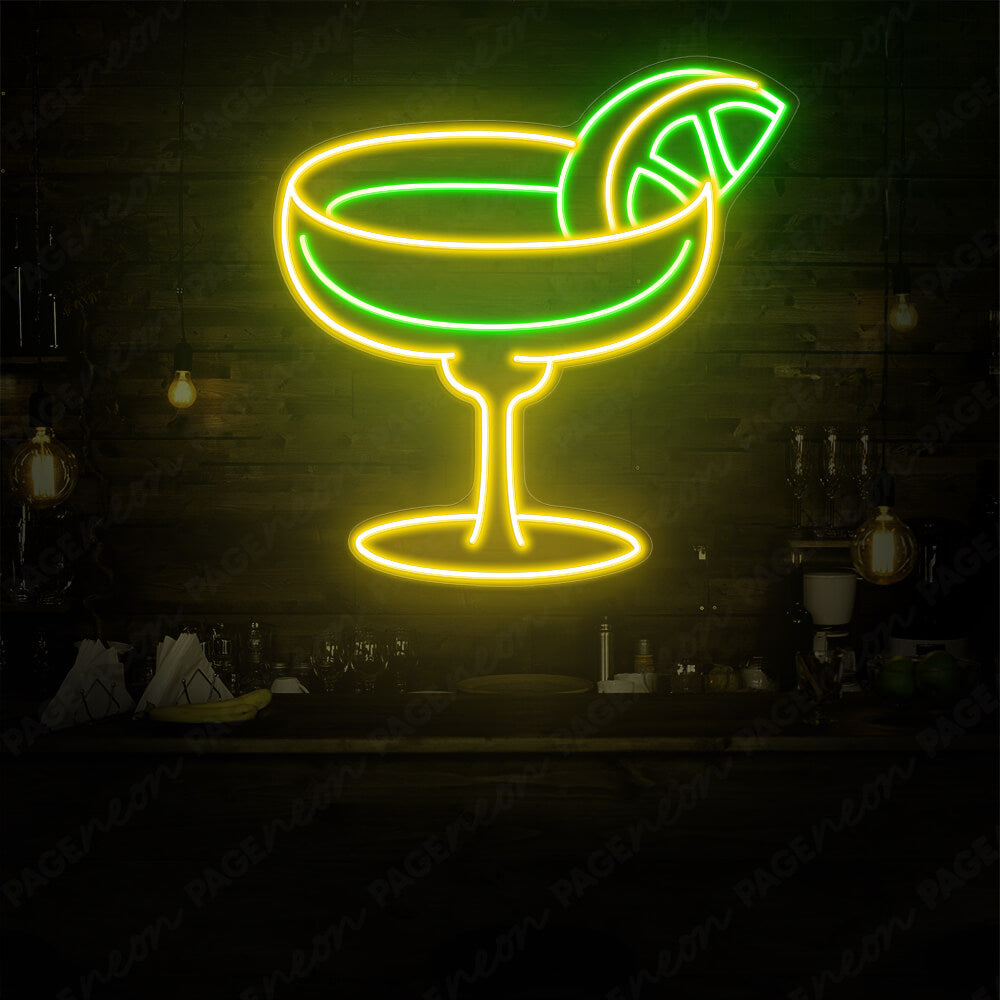 Margarita Neon Sign Bar Neon Light Yellow