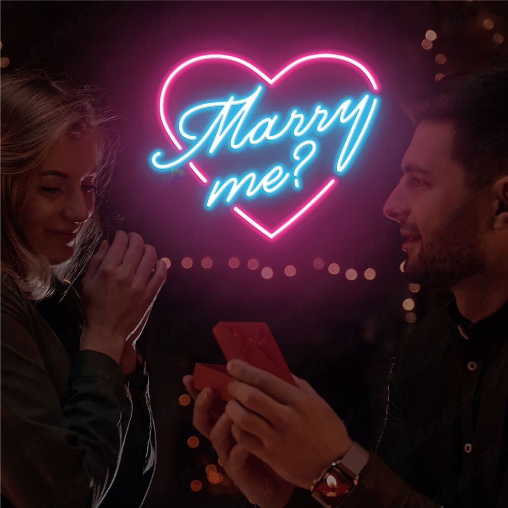 Marry Me Neon Sign Light Up Wedding Sign Pink