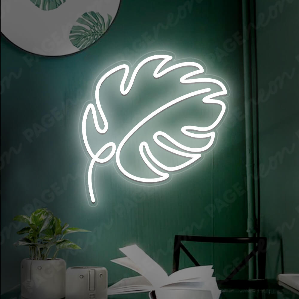 Monstera Leaf Neon Sign Led Light White