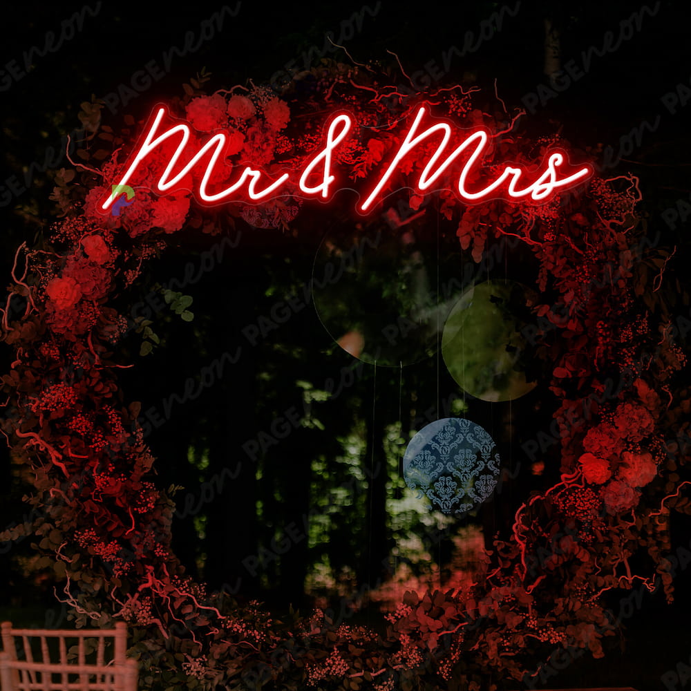 Mr And Mrs Neon Sign Wedding Led Light Red