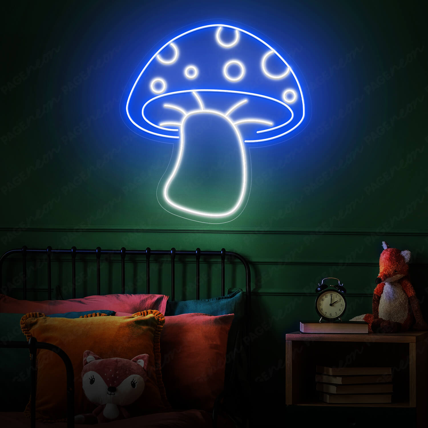 Mushroom Neon Sign Blue Light Up Sign