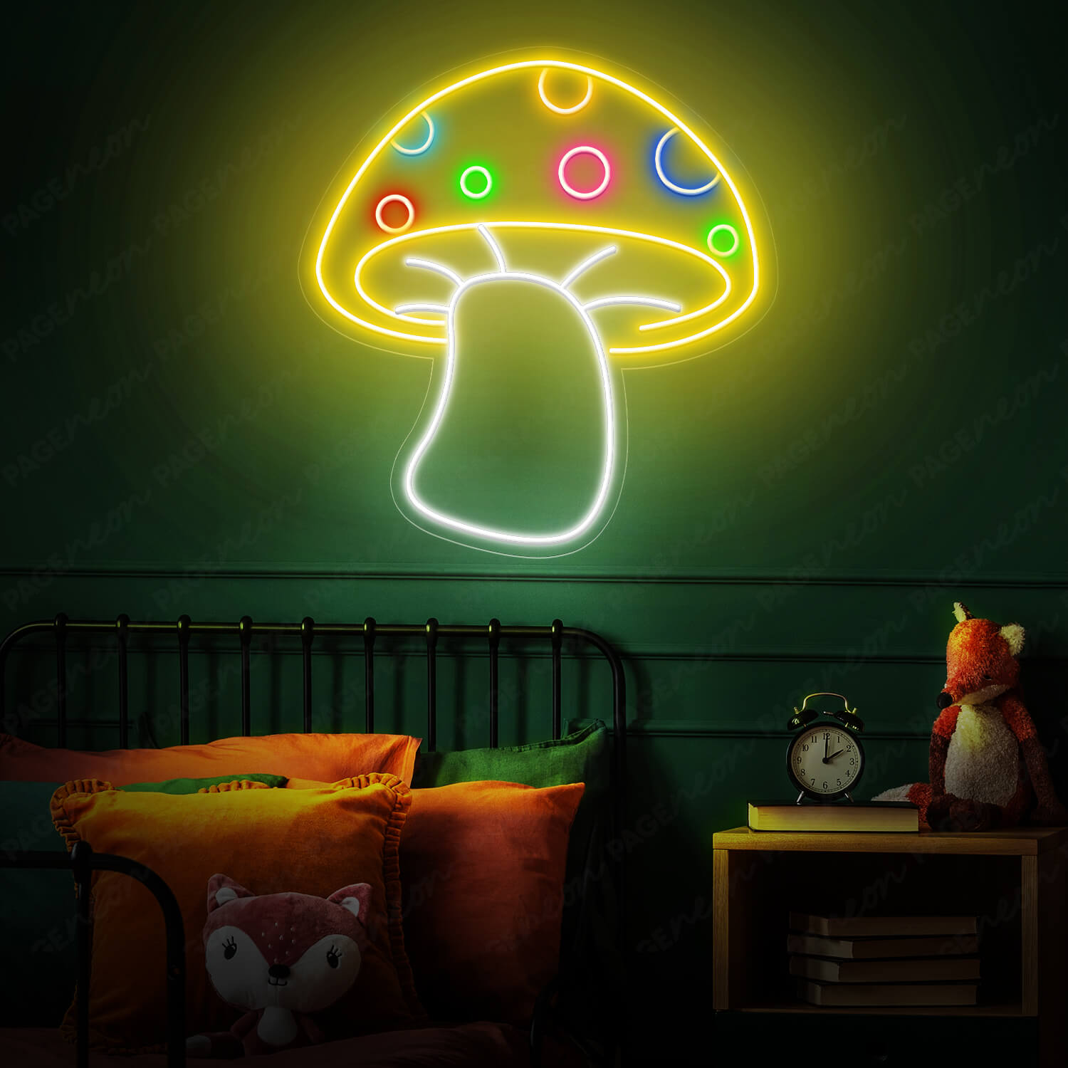 Mushroom Neon Sign Yellow Light Up Sign