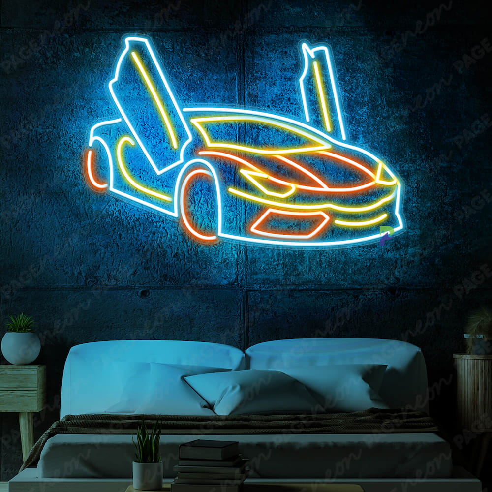 Neon Car Sign Led Sport Car Sign Light Blue
