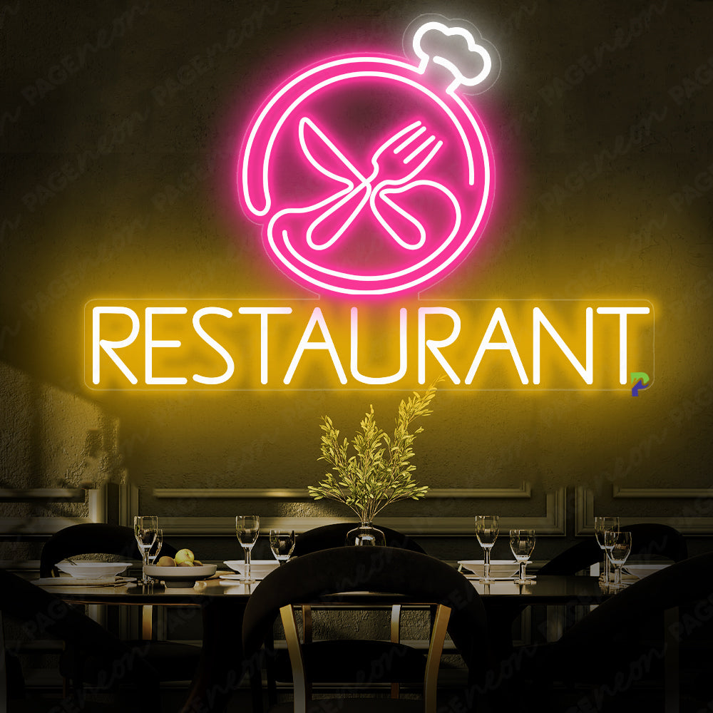 Neon Restaurant Sign Led Light Orange Yellow