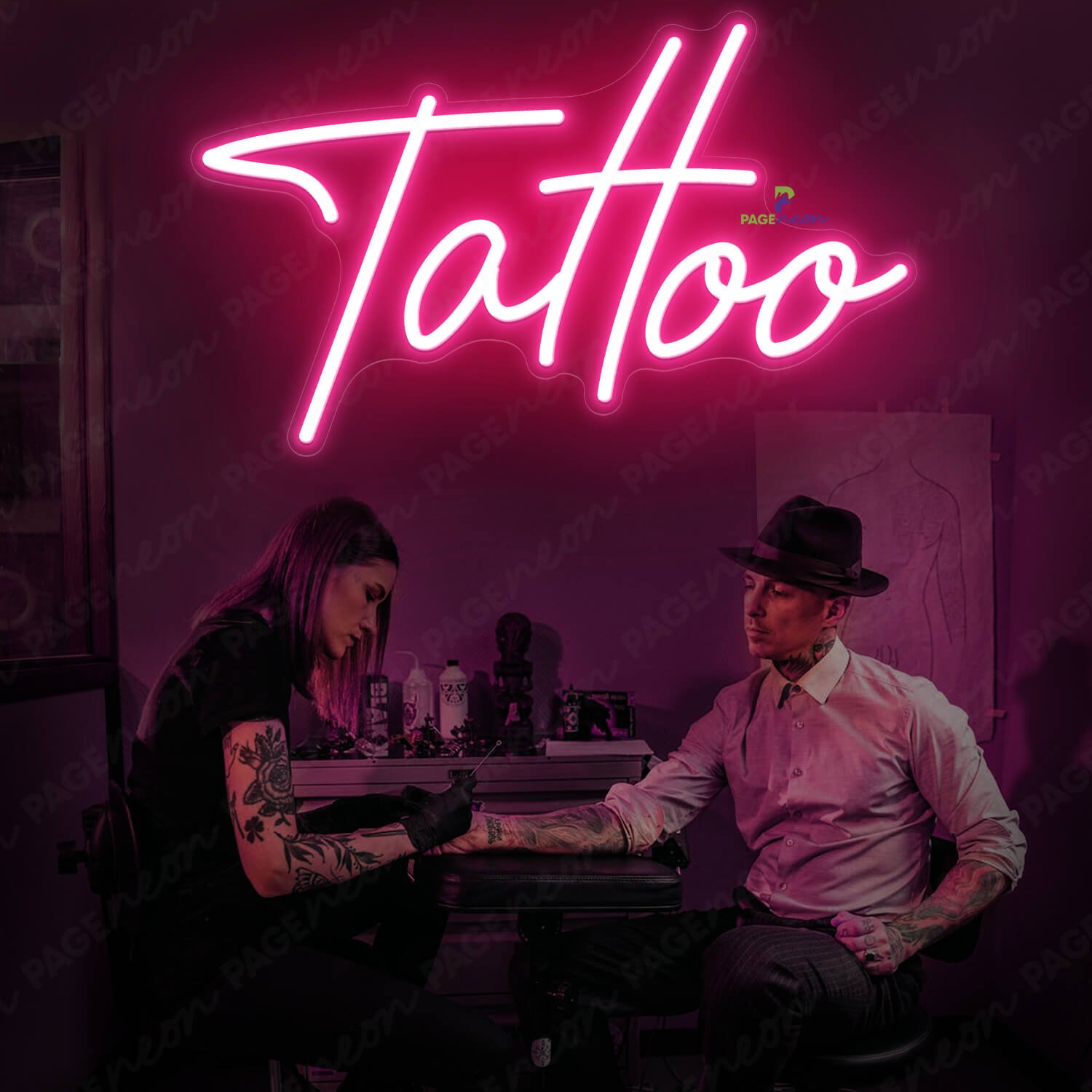 Neon Sign Tattoo Piercing Led Light Pink