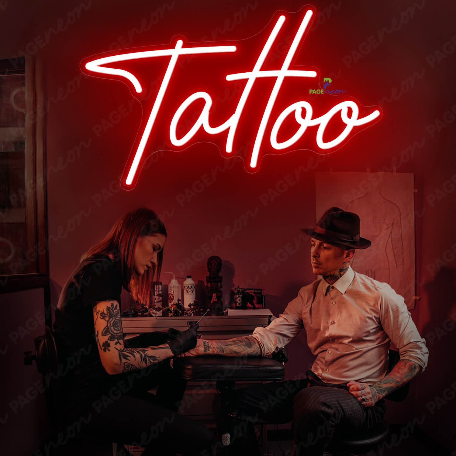Neon Sign Tattoo Piercing Led Light Red