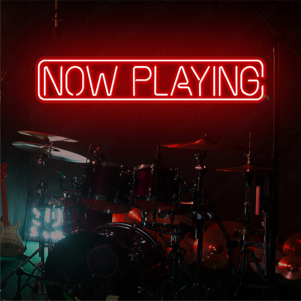 Now Playing Neon Sign Record Display Neon Light  Red