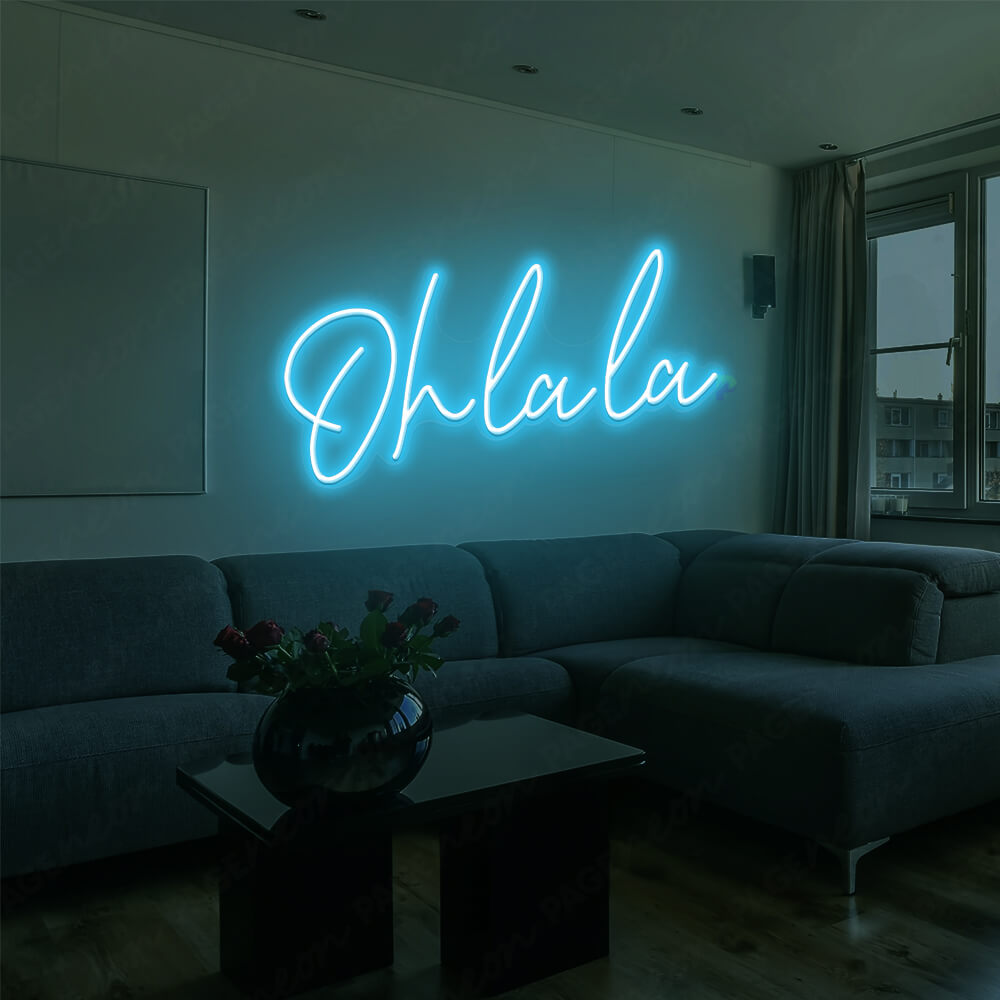 Oh La La Neon Sign Light Blue Led Light