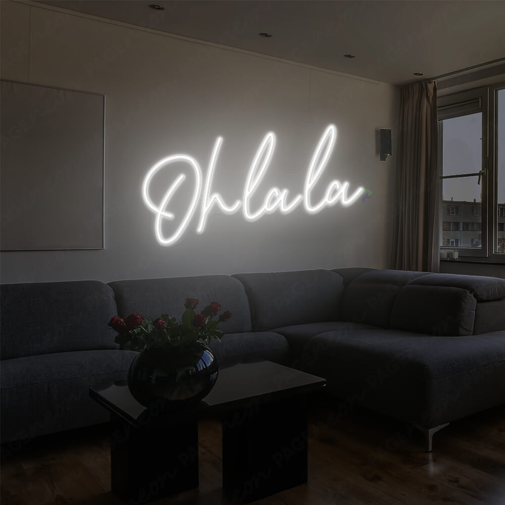 Oh La La Neon Sign White Led Light