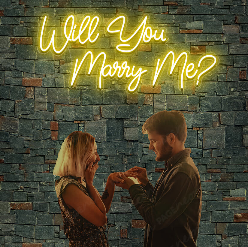 Will You Marry Me Neon Sign Led Wedding Sign Yellow
