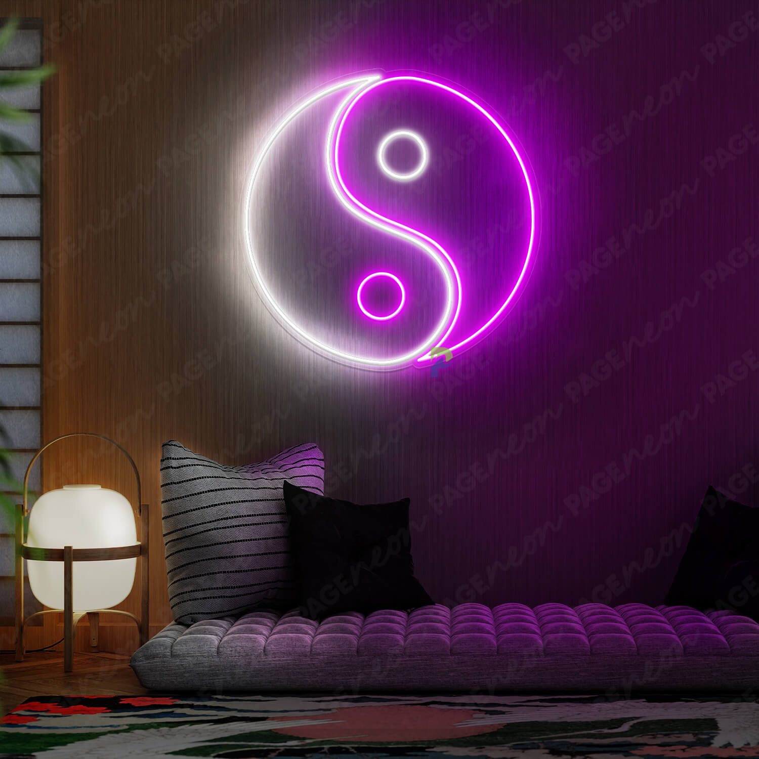 Yin Yang Neon Sign Japanese Led Light Purple