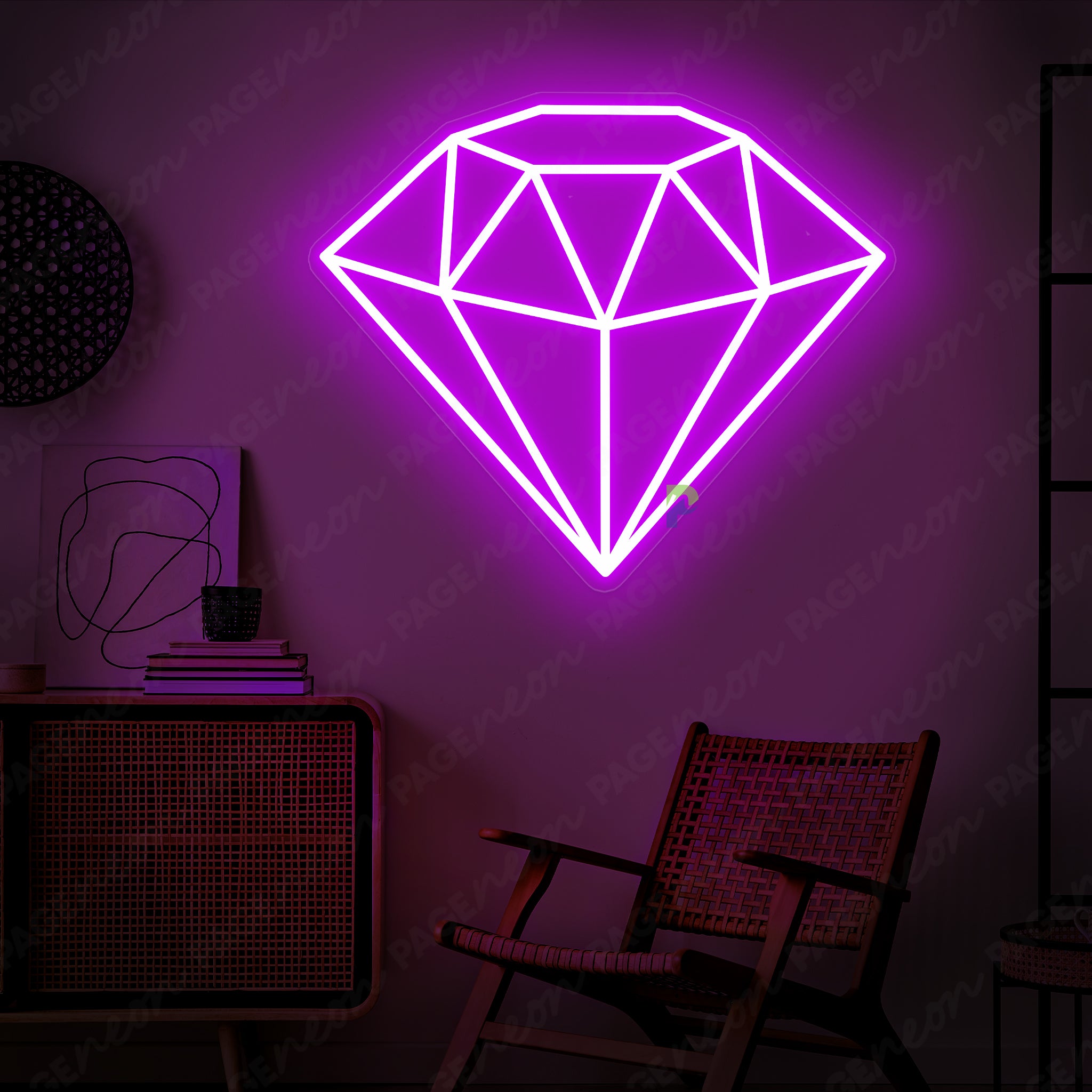 Diamond Neon Sign White Aesthetic Led Light