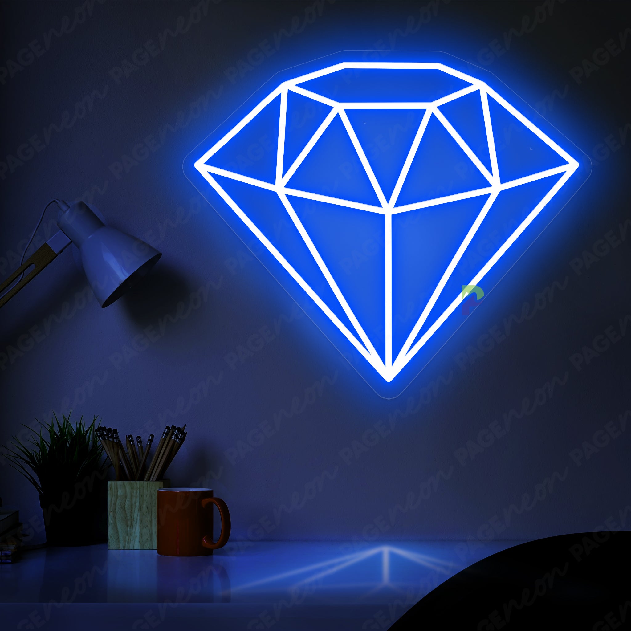 Diamond Neon Sign White Aesthetic Led Light