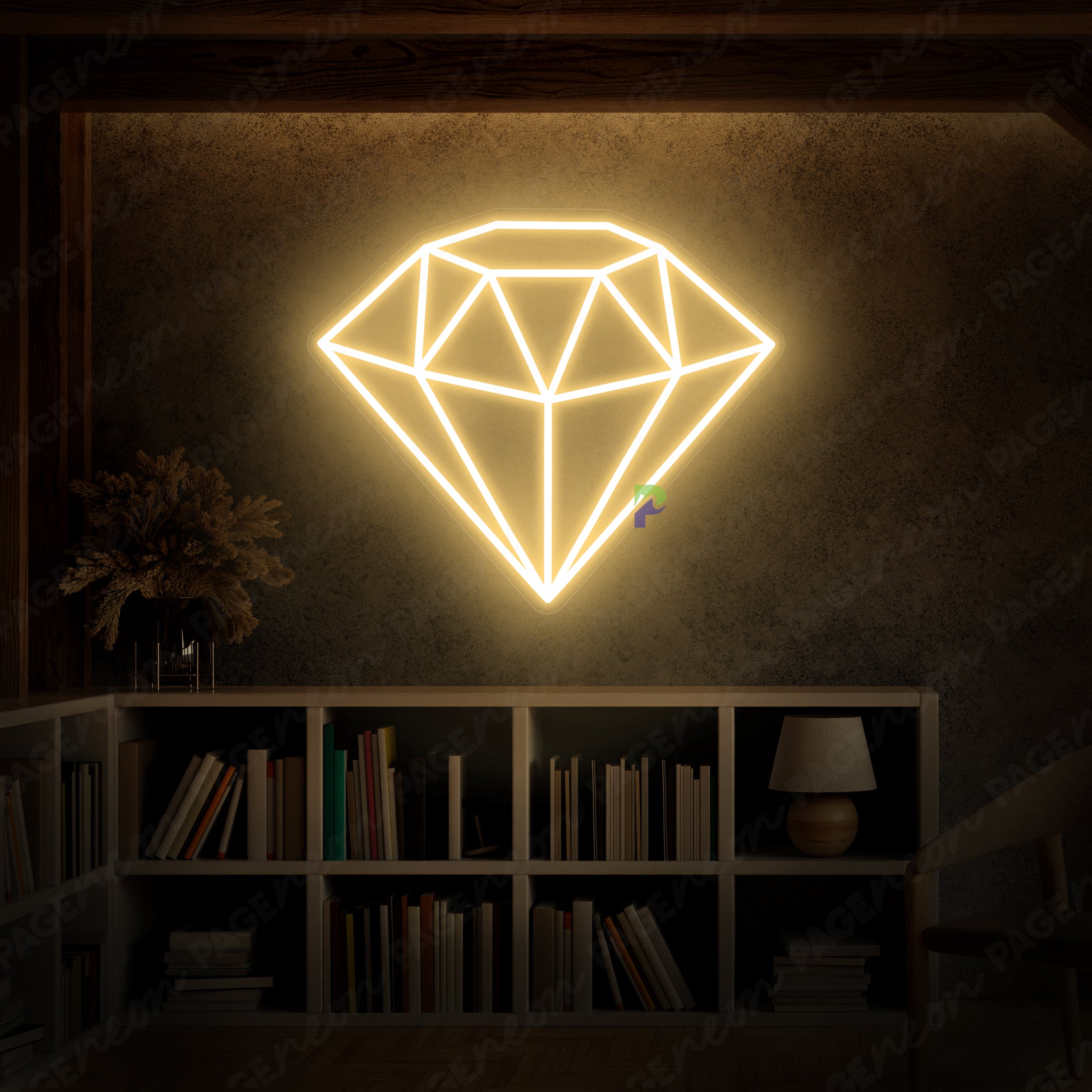 Diamond Neon Sign White Aesthetic Led Light