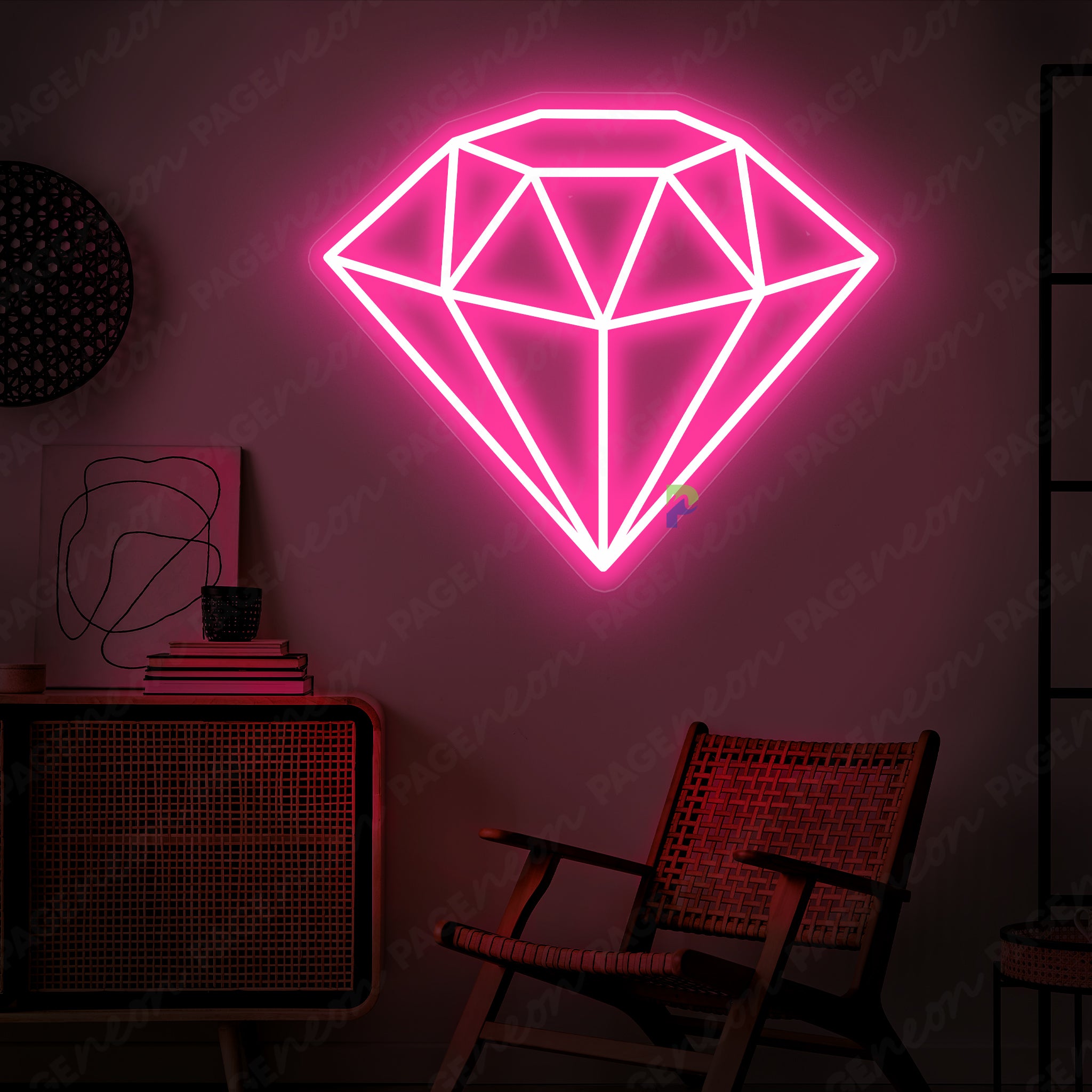 Diamond Neon Sign White Aesthetic Led Light
