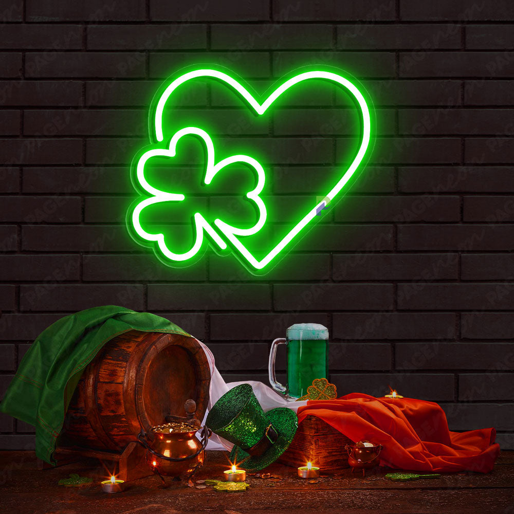 Lucky Clover Leaf Neon Sign Green Neon Light 2