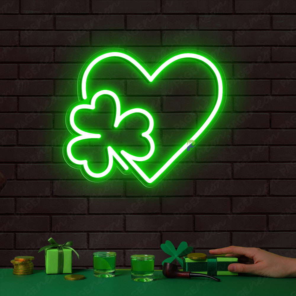 Lucky Clover Leaf Neon Sign Green Neon Light 1