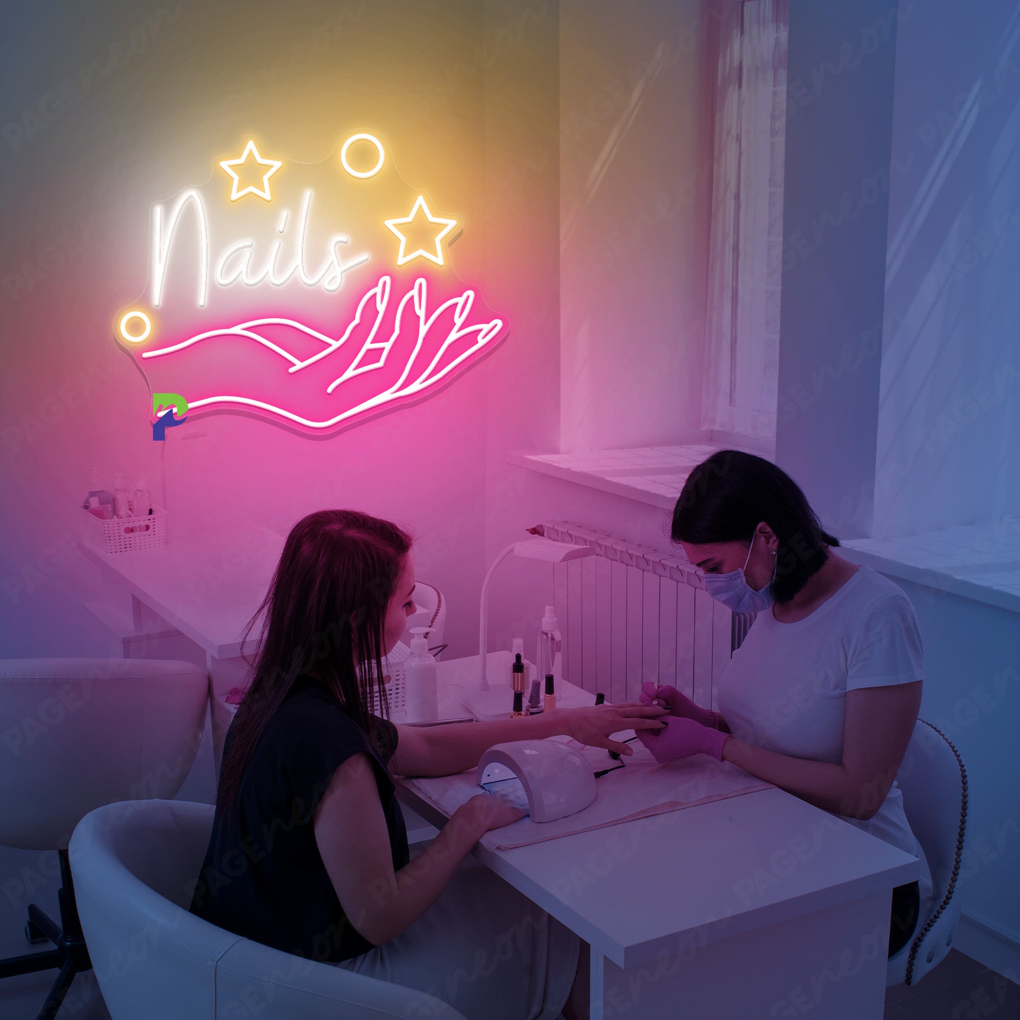 Neon Sign Nails Beauty Salon Led Light pink