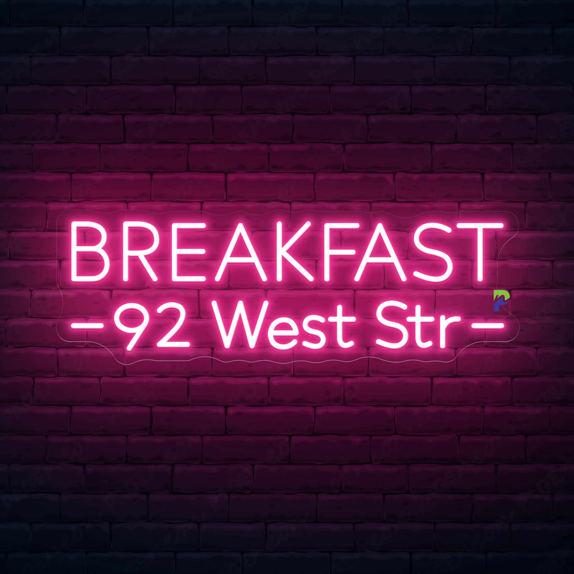 Breakfast Neon Sign Custom Address Led Light