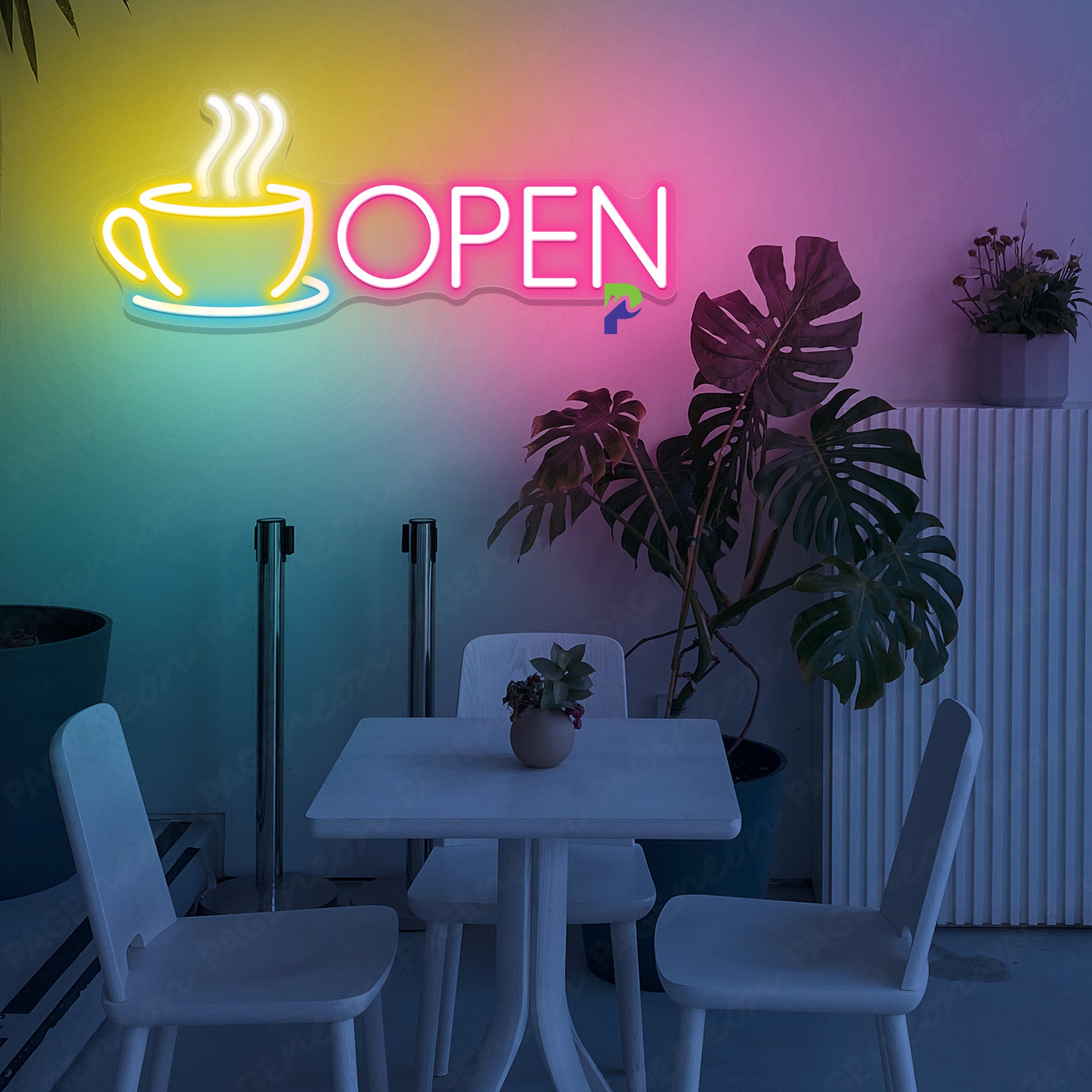 Cafe Open Neon Sign Led Light pink